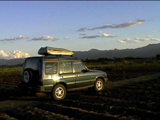 The setting sun
