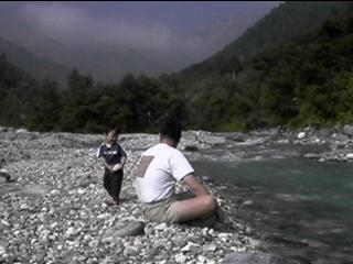 on a river